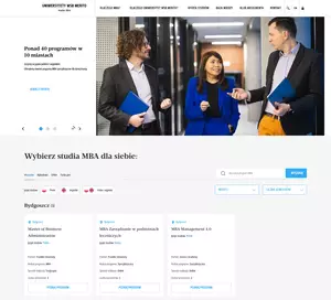 Strona programu Executive MBA prowadzonego przez Wyższą Szkołę Bankowści w Poznaniu
